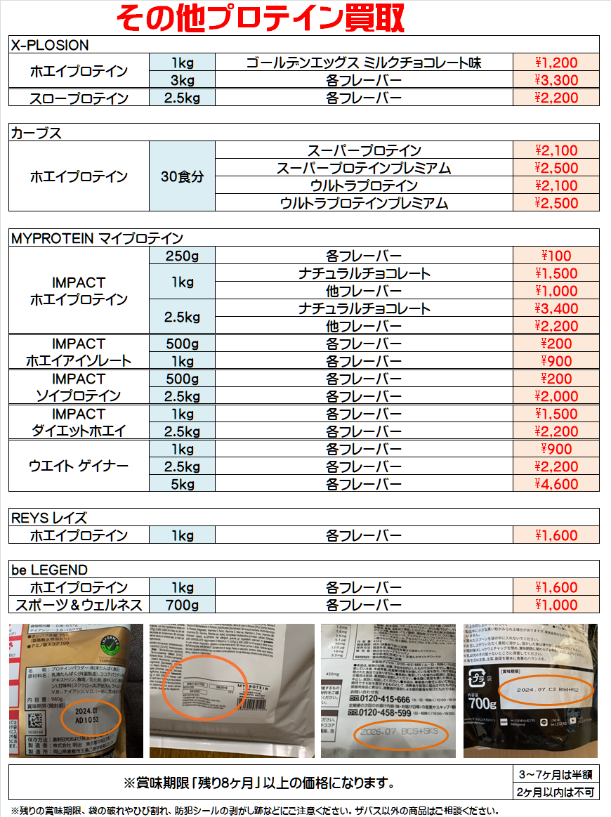 プロテイン買取